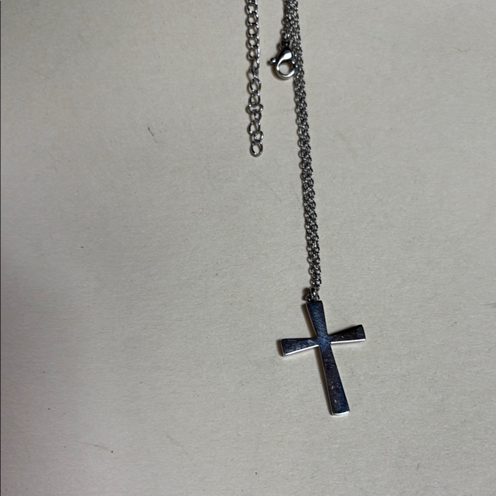 Silver Cross Pendant Necklace